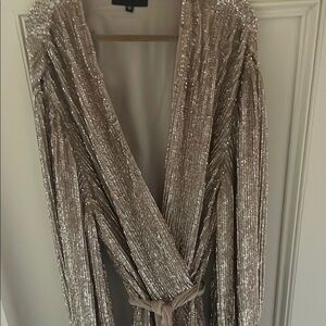 Retrofete Gabrielle Robe Glamorous Metallic Classic wrap dress